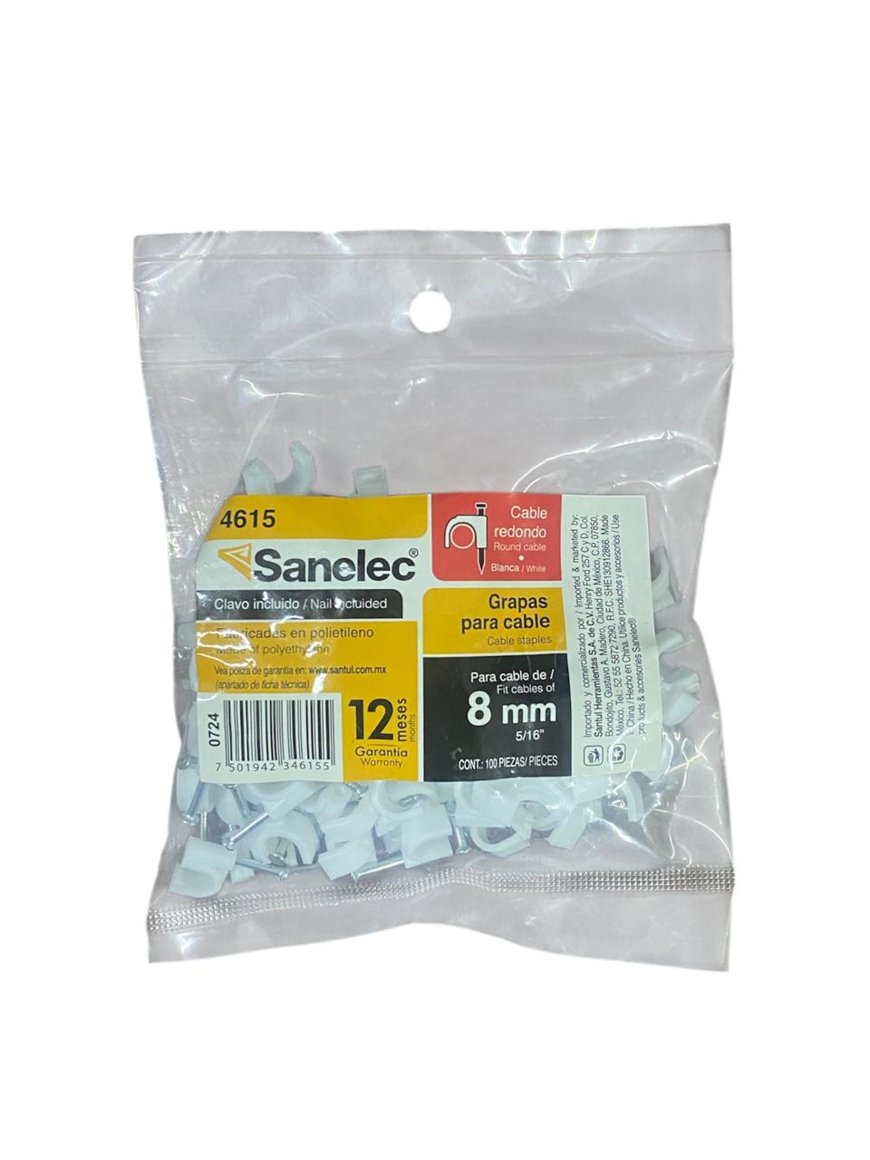 Grapa Para Cable 8mm 100pzas